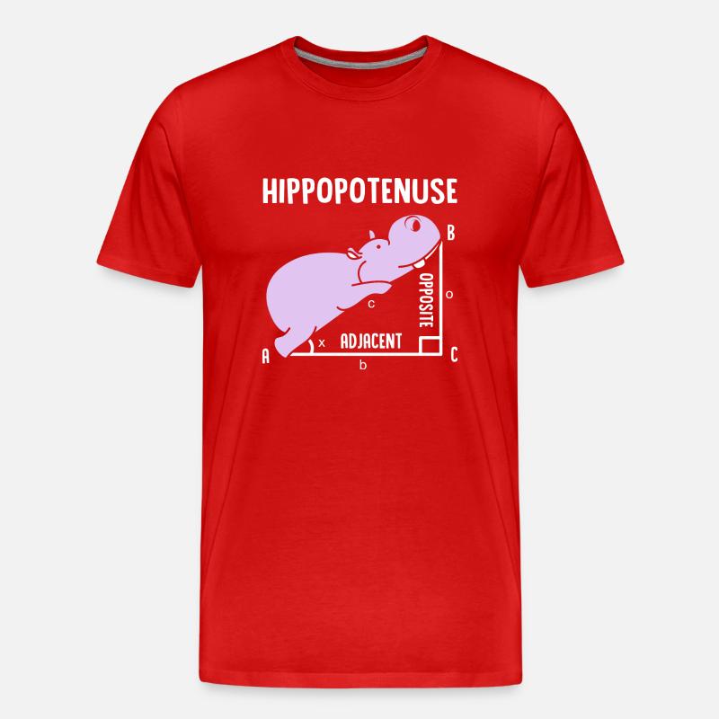 Nilpferd - Männer Premium Bio T-Shirt - Rot