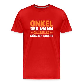 Oncle - T-shirt bio Premium Homme - rouge - Devant - Damien (186cm)