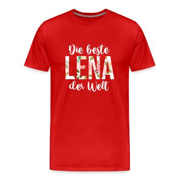 Lena - Männer Premium Bio T-Shirt - Rot - Vorne - Damien (186cm)
