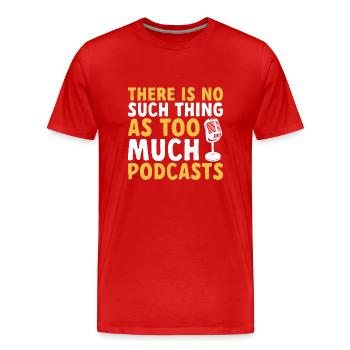 Podcasteur Podcast - T-shirt bio Premium Homme - rouge - Devant - Damien (186cm)