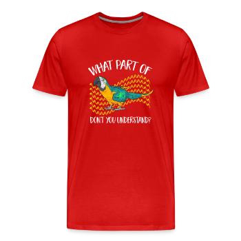 Yellow-breasted Macaw Parrot Blue And Yellow Macaw - Men's Premium Organic T-Shirt - red - Front - Damien (186cm)