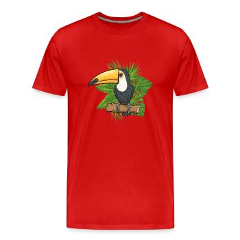 Tukan Vogel Regenwald - Männer Premium Bio T-Shirt - Rot - Vorne - Damien (186cm)