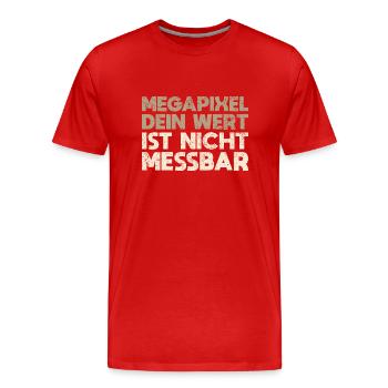 Megapixel, Dein Wert Ist Nicht Messbar - Männer Premium Bio T-Shirt - Rot - Vorne - Damien (186cm)
