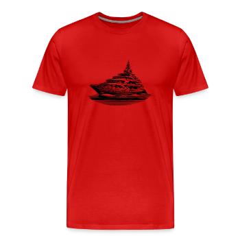 Luxus Motoryacht auf hoher See - Männer Premium Bio T-Shirt - Rot - Vorne - Damien (186cm)