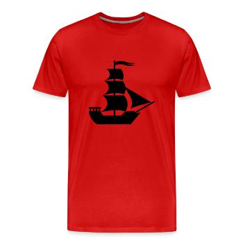 Bateau pirate - T-shirt bio Premium Homme - rouge - Devant - Damien (186cm)