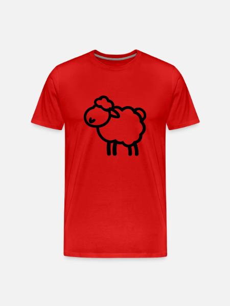 Schaf - Männer Premium Bio T-Shirt - Rot