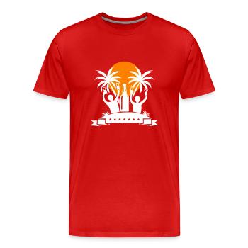 Fête de l’île Célébrer la bière - T-shirt bio Premium Homme - rouge - Devant - Damien (186cm)