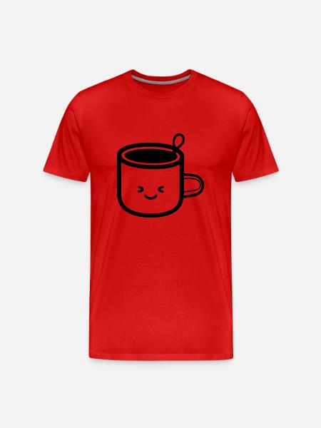 Kaffeebecher - Männer Premium Bio T-Shirt - Rot
