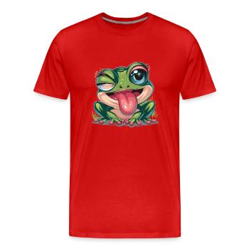 Ästhetischer Frosch Frösche für einen Frosch - Männer Premium Bio T-Shirt - Rot - Vorne - Damien (186cm)