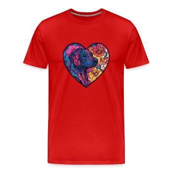 Kangal Chien Coeur Amour Chien - T-shirt bio Premium Homme - rouge - Devant - Damien (186cm)