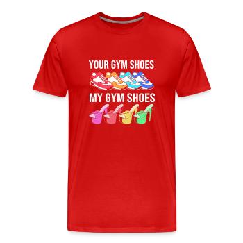 Pole Dance - Men's Premium Organic T-Shirt - red - Front - Damien (186cm)