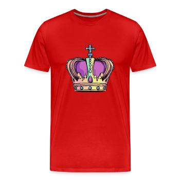 Couronne - T-shirt bio Premium Homme - rouge - Devant - Damien (186cm)