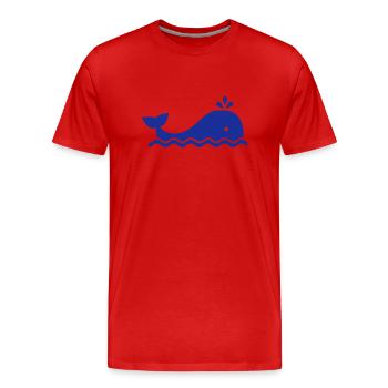 Wal - Männer Premium Bio T-Shirt - Rot - Vorne - Damien (186cm)