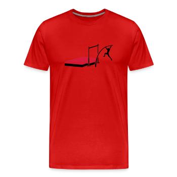 Saut à la perche - T-shirt bio Premium Homme - rouge - Devant - Damien (186cm)