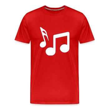 Musiknoten zeichen - Männer Premium Bio T-Shirt - Rot - Vorne - Damien (186cm)