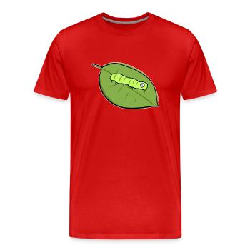 caterpillar leaf biologie symbole nature - T-shirt bio Premium Homme - rouge - Devant - Damien (186cm)