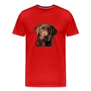 Labrador Retriever, gift idea for Labrador - Men's Premium Organic T-Shirt - red - Front - Damien (186cm)