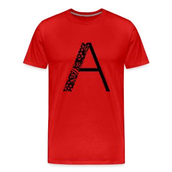 Buchstabe A - Männer Premium Bio T-Shirt - Rot - Vorne - Damien (186cm)
