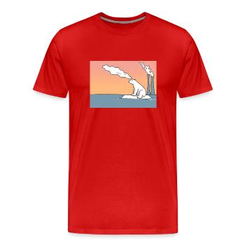 Bedrohte Tiere, Eisbär-Illustration, Erderwärmung - Männer Premium Bio T-Shirt - Rot - Vorne - Damien (186cm)