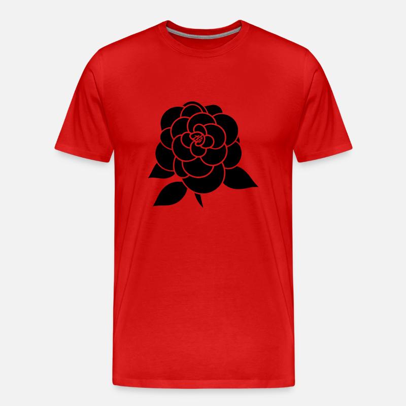 Blume Ikone - Männer Premium Bio T-Shirt - Rot