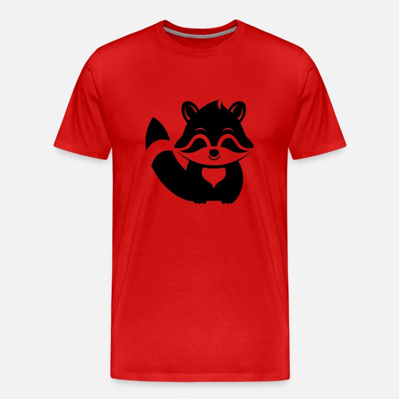 Waschbär - Männer Premium Bio T-Shirt - Rot