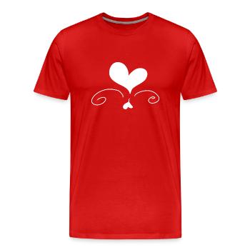Heart Love Symbol Shape - Men's Premium Organic T-Shirt - red - Front - Damien (186cm)
