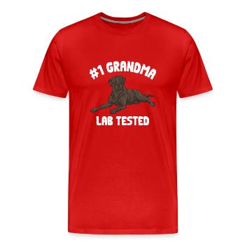 Schoko Brauner Labrador Retriever Hund - Männer Premium Bio T-Shirt - Rot - Vorne - Damien (186cm)