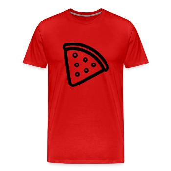 Pizza slice - Men's Premium Organic T-Shirt - red - Front - Damien (186cm)