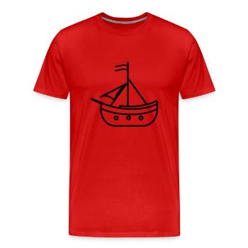Bateau pirate - T-shirt bio Premium Homme - rouge - Devant - Damien (186cm)