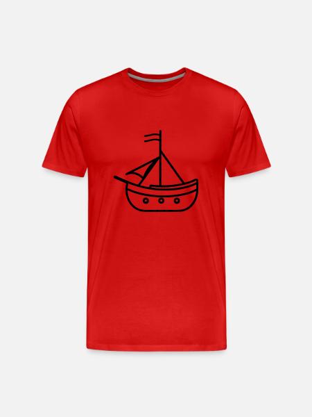Pirate ship - Men's Premium Organic T-Shirt - red