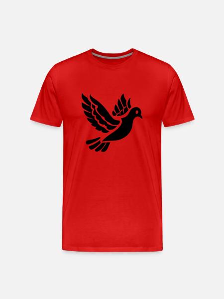 Taube - Männer Premium Bio T-Shirt - Rot