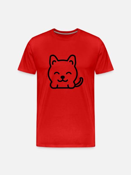 Hund - Männer Premium Bio T-Shirt - Rot