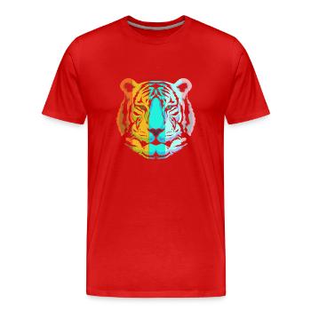 White Tiger - Men's Premium Organic T-Shirt - red - Front - Damien (186cm)