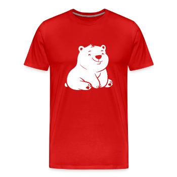 ours polaire - T-shirt bio Premium Homme - rouge - Devant - Damien (186cm)