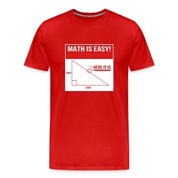 Mathematics - Men's Premium Organic T-Shirt - red - Front - Damien (186cm)