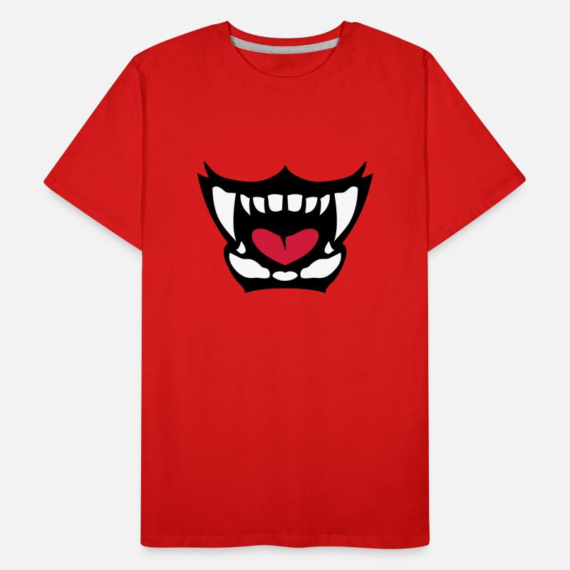 gueule feroce langue ouverte dent 902 T-shirt bio Premium Homme
