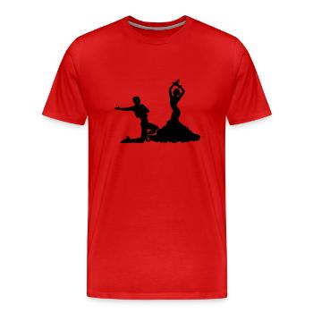 Flamenco - Männer Premium Bio T-Shirt - Rot - Vorne - Damien (186cm)