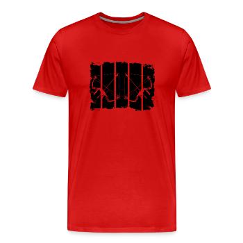 Archery Composite Bow Retro Stripes - T-shirt bio Premium Homme - rouge - Devant - Damien (186cm)
