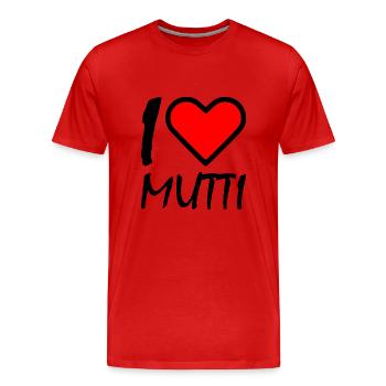 I love mutti - Männer Premium Bio T-Shirt - Rot - Vorne - Damien (186cm)