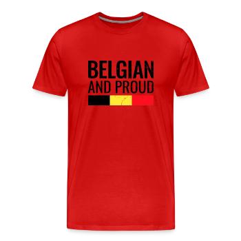 Drapeau belge et fier du drapeau belge - T-shirt bio Premium Homme - rouge - Devant - Damien (186cm)