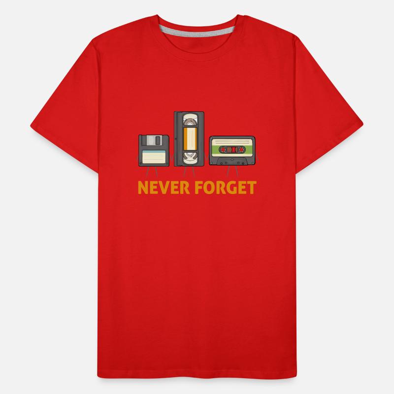 Never Forget Floppy Disk Video Cassette Cassette Men's Premium Organic T-Shirt