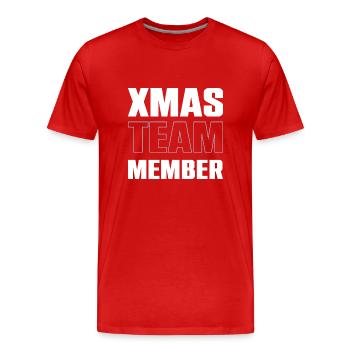 Xmas Team - Men's Premium Organic T-Shirt - red - Front - Damien (186cm)