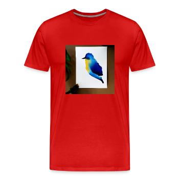 Minimalist bird art, water colour style - Men's Premium Organic T-Shirt - red - Front - Damien (186cm)