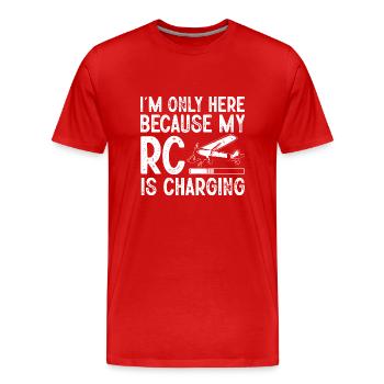 Modèle d’avion télécommandé - T-shirt bio Premium Homme - rouge - Devant - Damien (186cm)