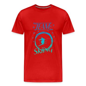team skiing - Männer Premium Bio T-Shirt - Rot - Vorne - Damien (186cm)