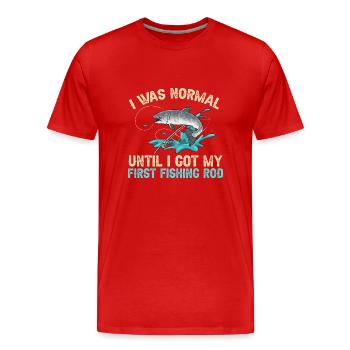 Pêche au saumon Pêcheur de saumon - T-shirt bio Premium Homme - rouge - Devant - Damien (186cm)