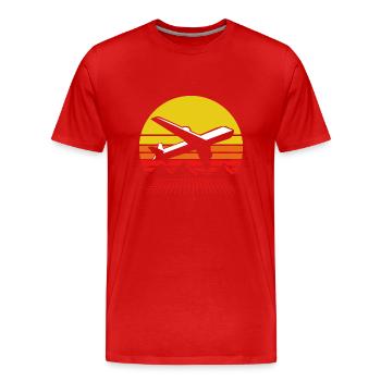 Pilote d’avion - T-shirt bio Premium Homme - rouge - Devant - Damien (186cm)