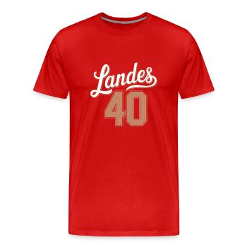 Landes 40 - T-shirt bio Premium Homme - rouge - Devant - Damien (186cm)