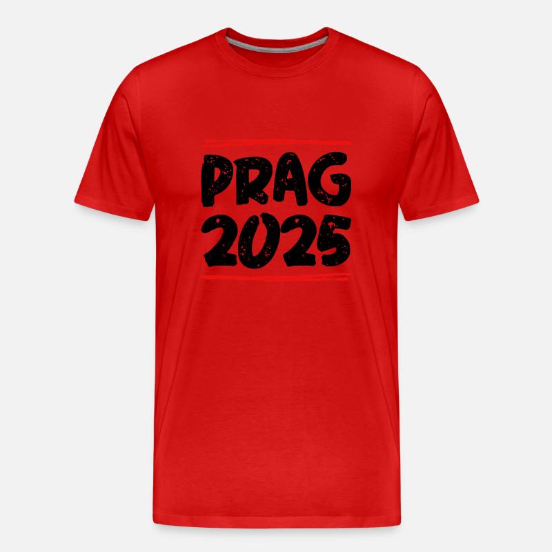 Prag 2025 Spruch - Männer Premium Bio T-Shirt - Rot