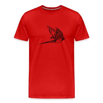 Elegante Schwalbe im Flug - Männer Premium Bio T-Shirt - Rot - Vorne - Damien (186cm)